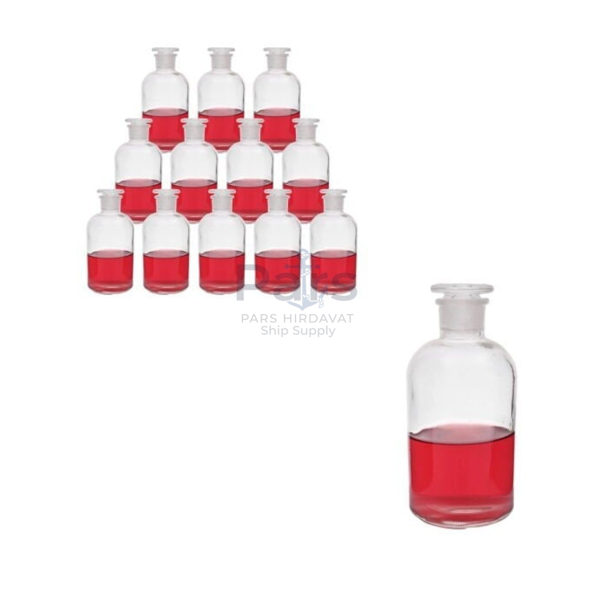 Borox Cam Miyar Şişe 500ml - Şilifli Cam Tıpalı Şişe 12 pcs
