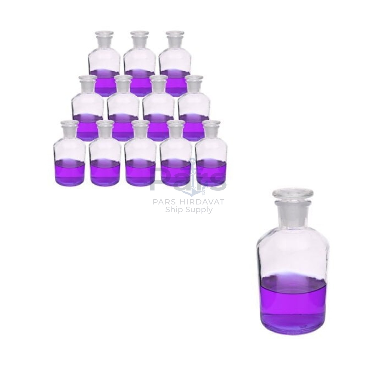 Borox Cam Miyar Şişe 250ml - Şilifli Cam Tıpalı Şişe 12pcs