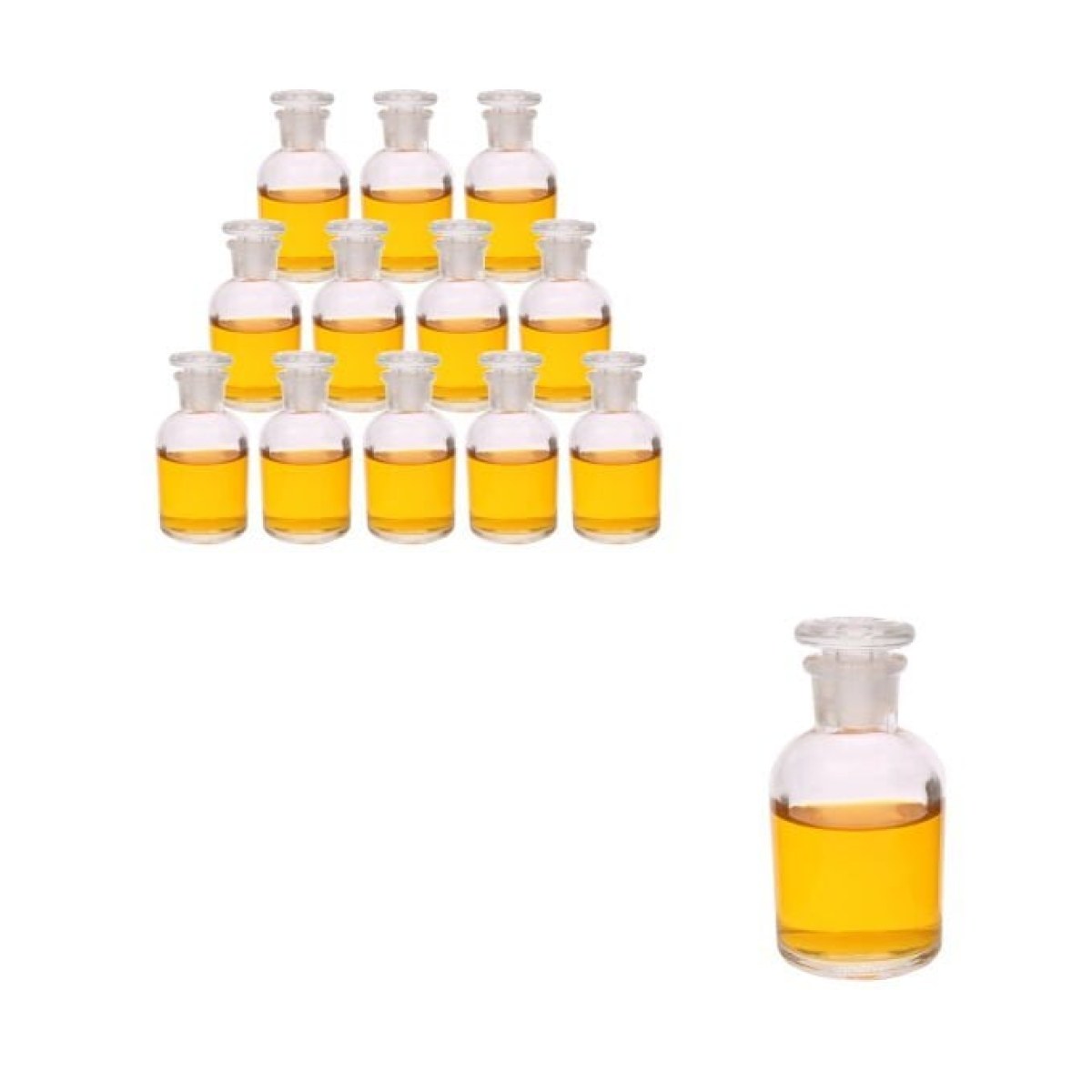 Borox Cam Miyar Şişe 60ml - Şilifli Tıpalı Şişe 60cc 12 Adet
