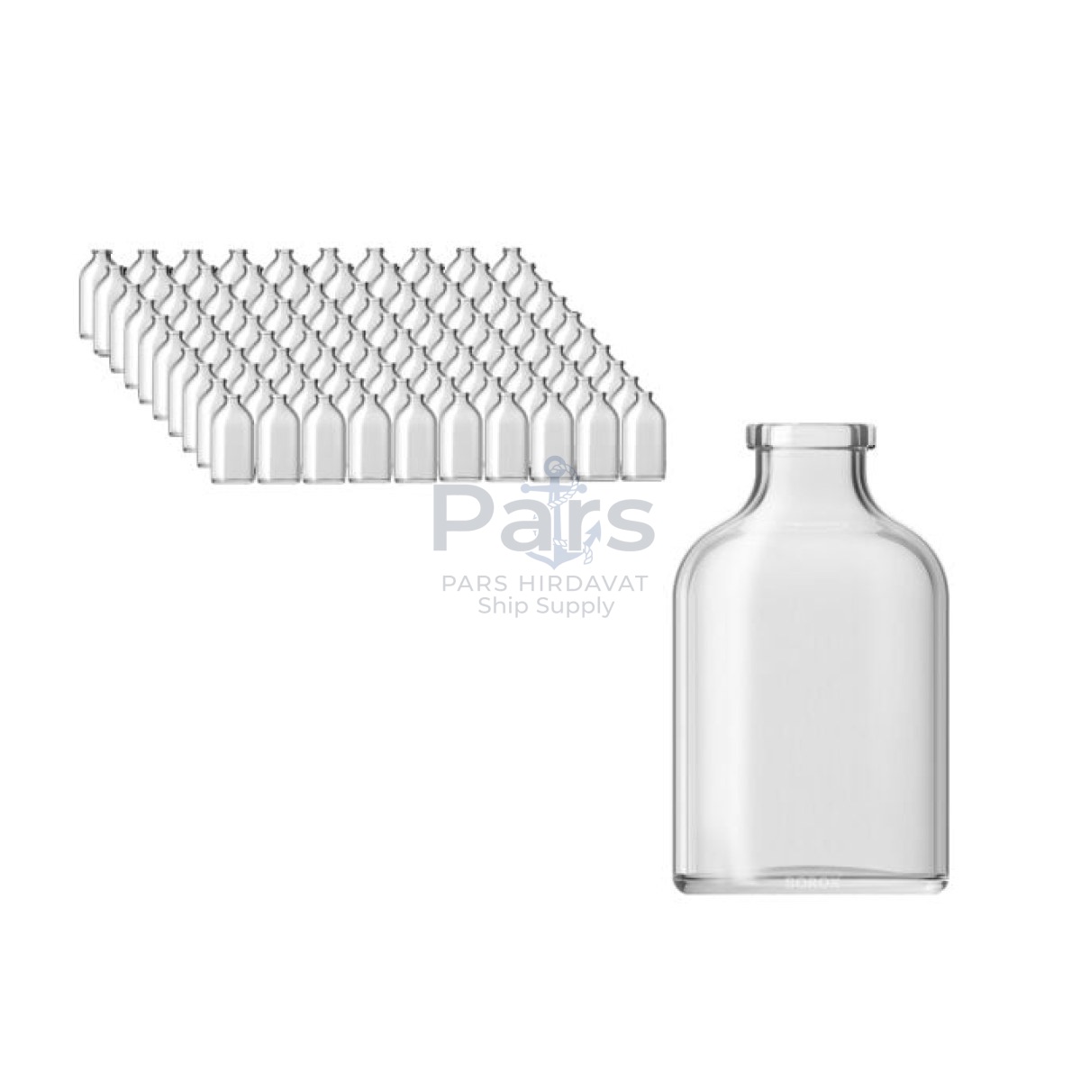 Borox Cam Şişe 50ml - Flakon Şişe 50cc - Vial 100pcs