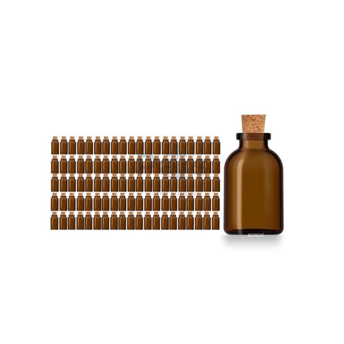 Borox Mantar Tıpalı Amber Cam Şişe - Mini Küçük Şişe 25 ml - Tıpalı Küçük Şişe 100 pcs/Paket