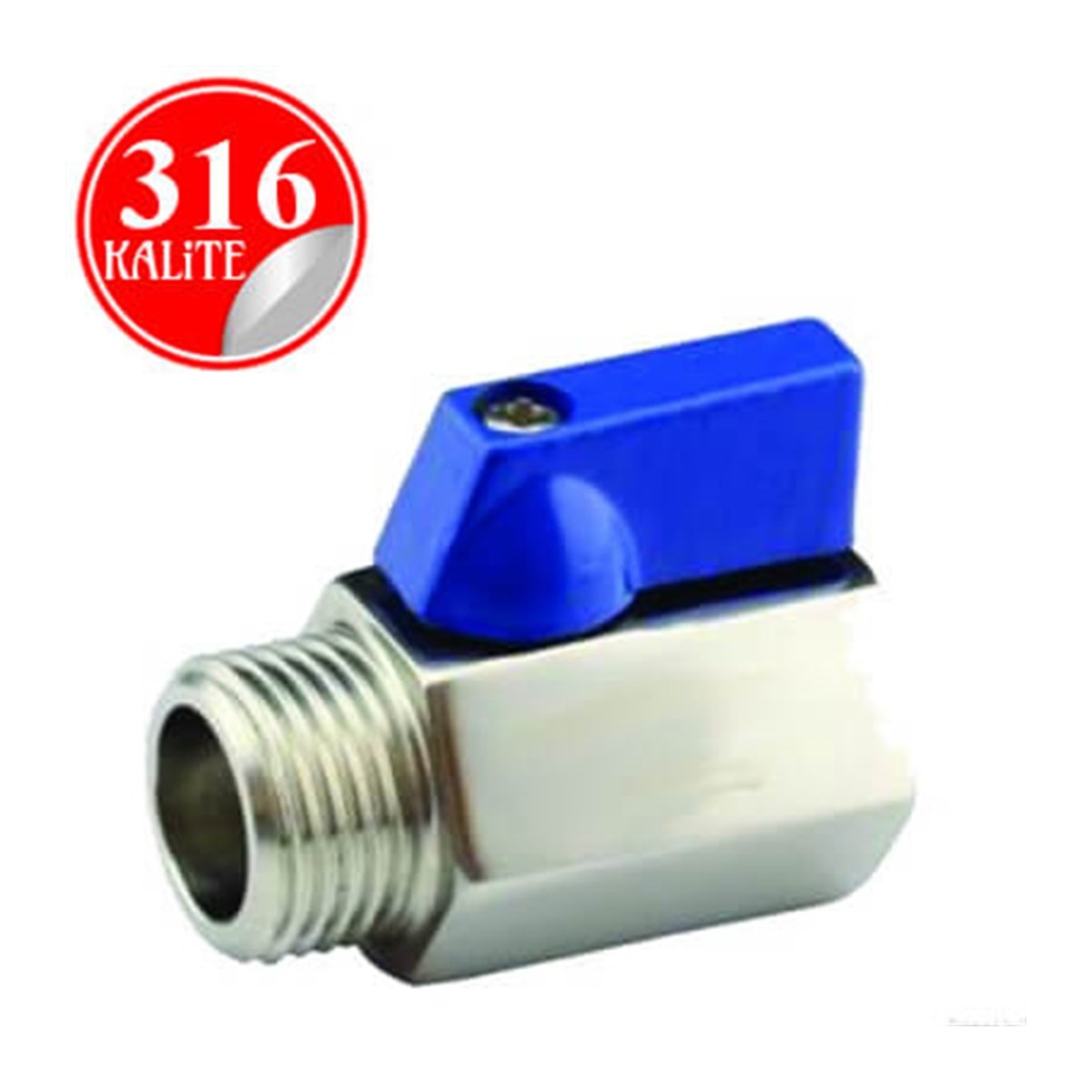 Paslanmaz Çelik 316 Kalite Mini Vana - 1/4" (DN8)