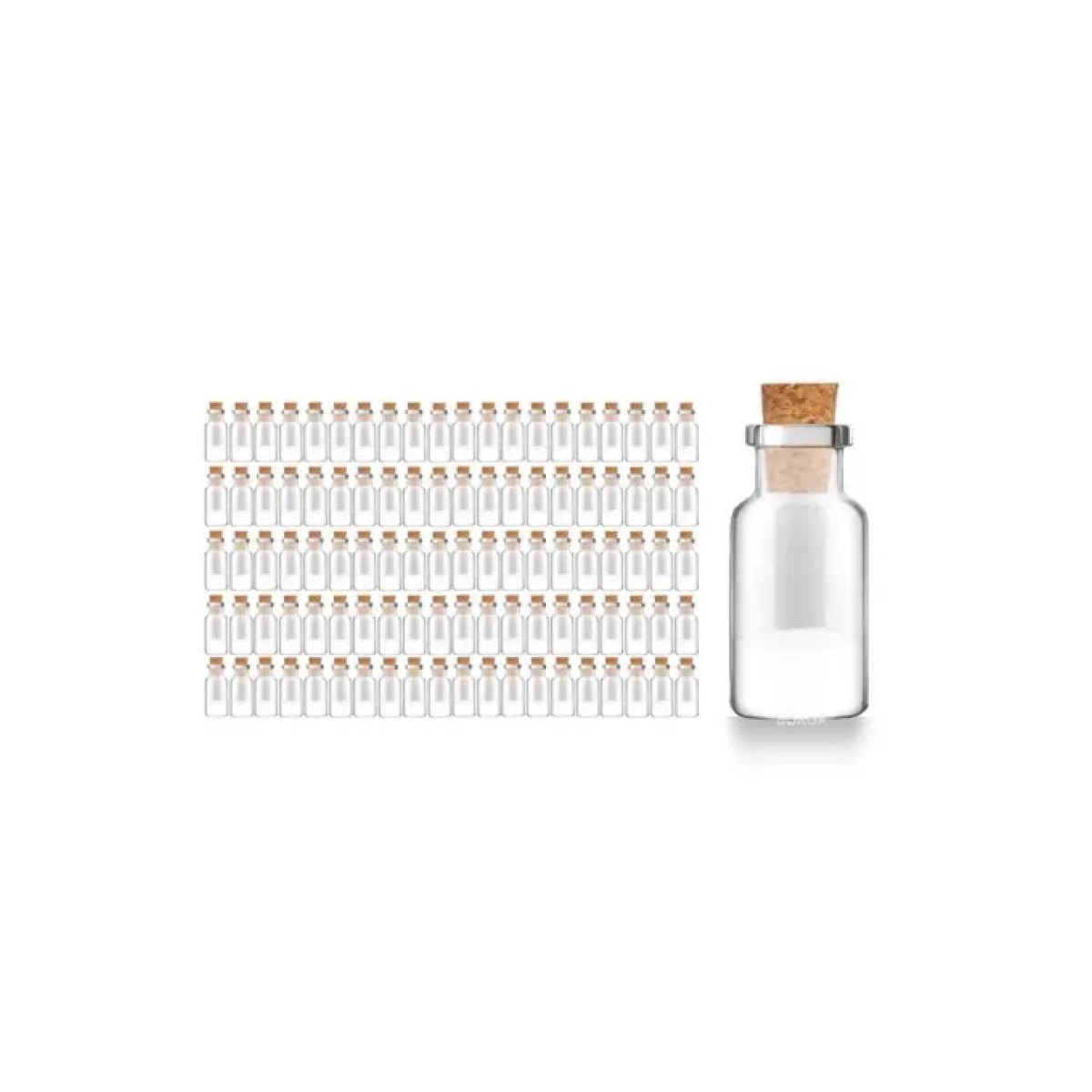 Borox Mantar Tıpalı Cam Şişe - Süs Hediyelik Mini Şişe 10 ml - Tıpalı Küçük Şişe 100 pcs/Paket