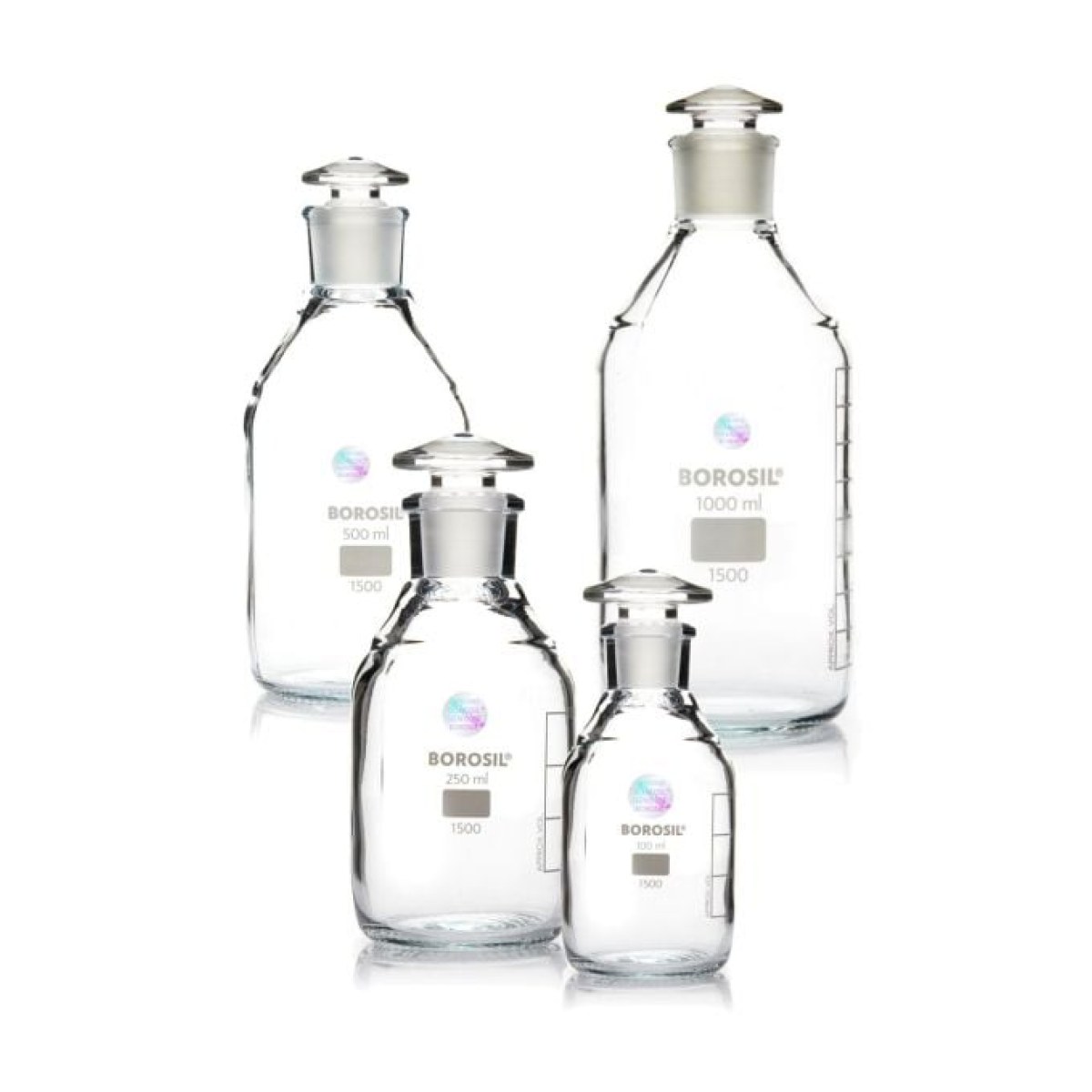 Borosil Cam Miyar Şişe 2000 ml - Cam Tıpalı Şişe 2 Litre