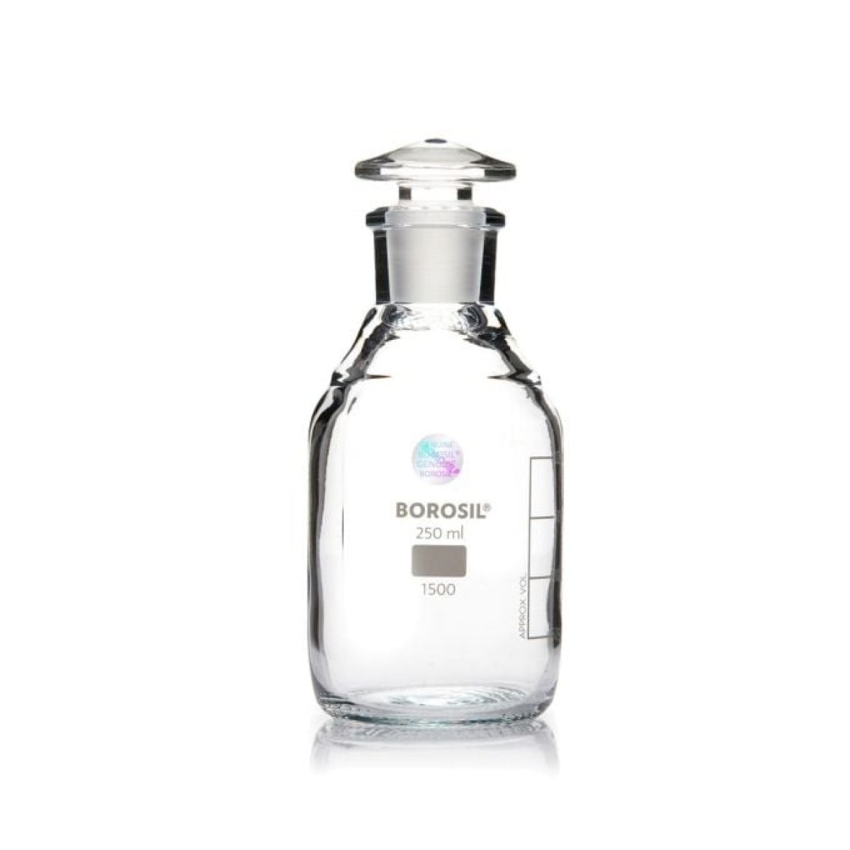 Borosil Cam Miyar Şişe 250 ml - Cam Tıpalı Şişe