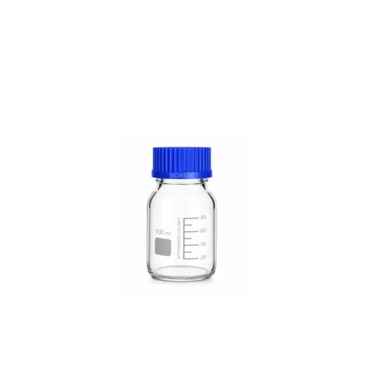 Borox Cam Şişe 100 ml - Vida Kapaklı Boş Numune Şişesi - Otoklav Şişe