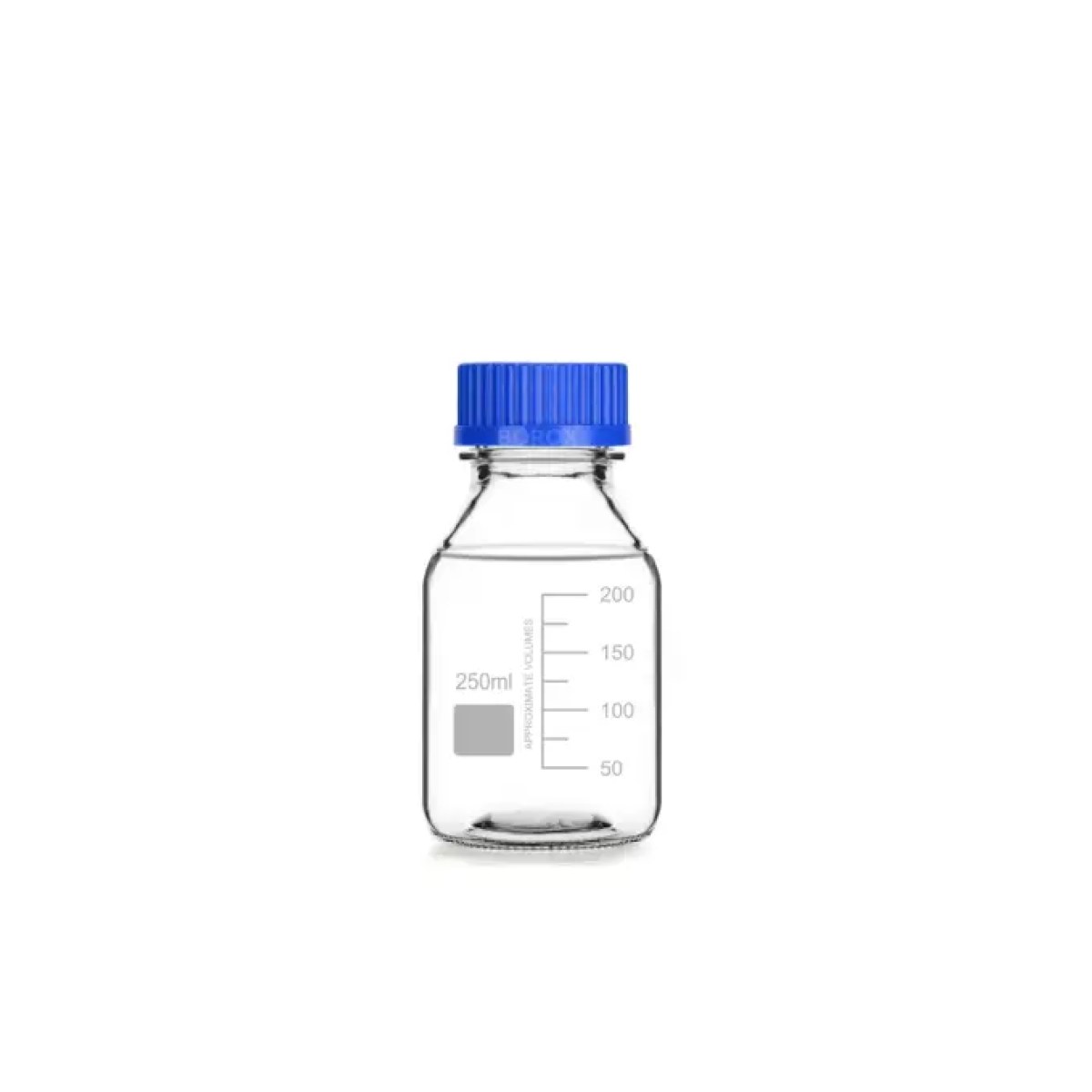Borox Cam Şişe 250 ml - Vida Kapaklı Boş Numune Şişesi - Otoklav Şişe