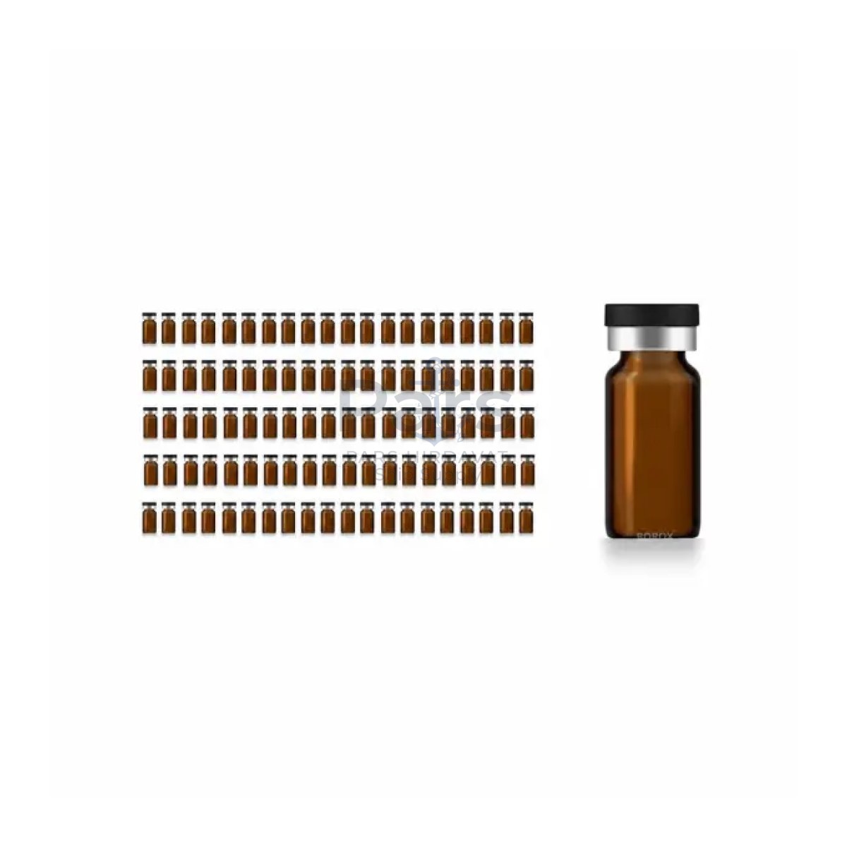 Borox Kapaklı Tıpalı Amber Cam Şişe 10ml - Crimp Vial ND20 - Dibi Düz - 100 pcs/Paket