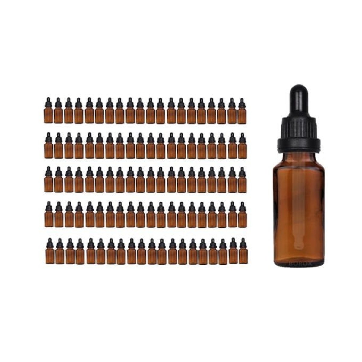 Borox Cam Damlatma Şişe 20 ml - Amber Damlalıklı Şişe 20 cc - 100 Adet Toptan