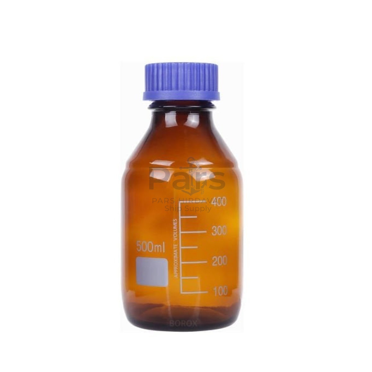Borox Amber Cam Şişe 500 ml - Vida Kapaklı Boş Numune Şişesi - Otoklav Şişe