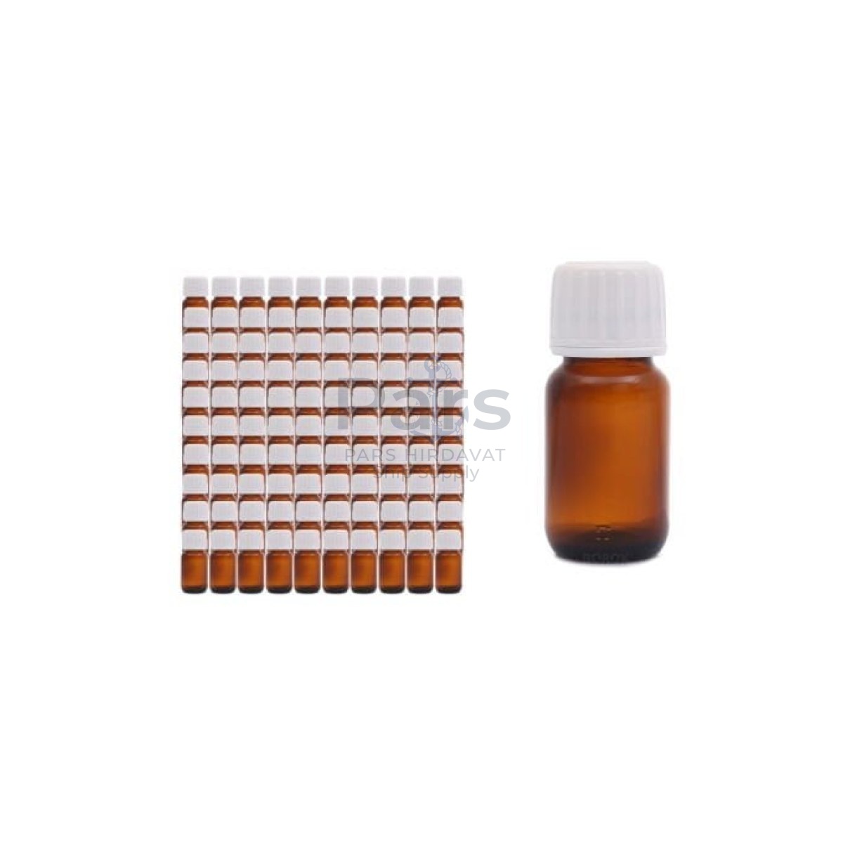 Borox Cam Amber Şişe 20 ml - Kilit Kapaklı Şişe Kahverengi - 100 pcs Toptan