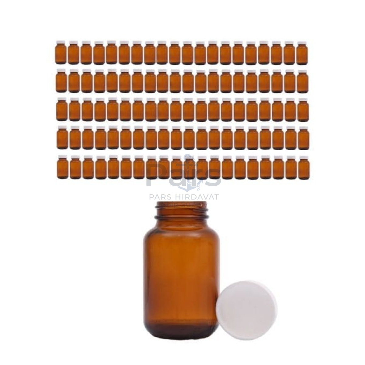 Borox Amber Cam Şişe 120 ml - White Kapaklı 120cc - 100 pcs Toptan