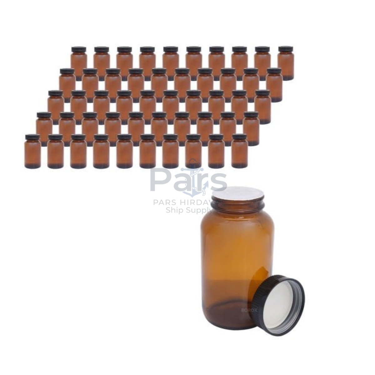 Borox Amber Cam Şişe 300 ml - Bastır Aç Kapaklı Şişe 50 pcs Toptan
