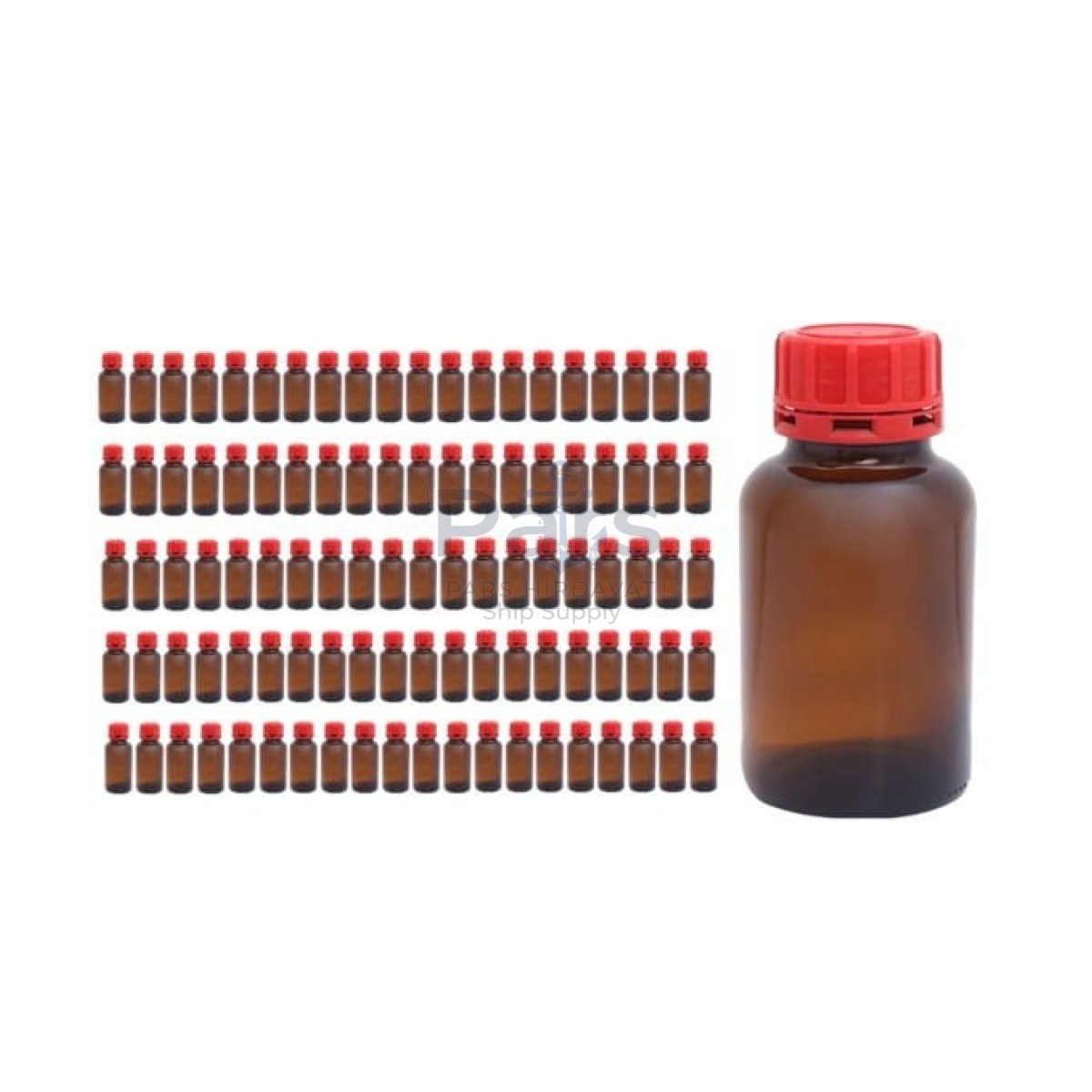 Borox Cam Amber Şişe Kapaklı Geniş Boyunlu 250ml - 100 pcs Toptan