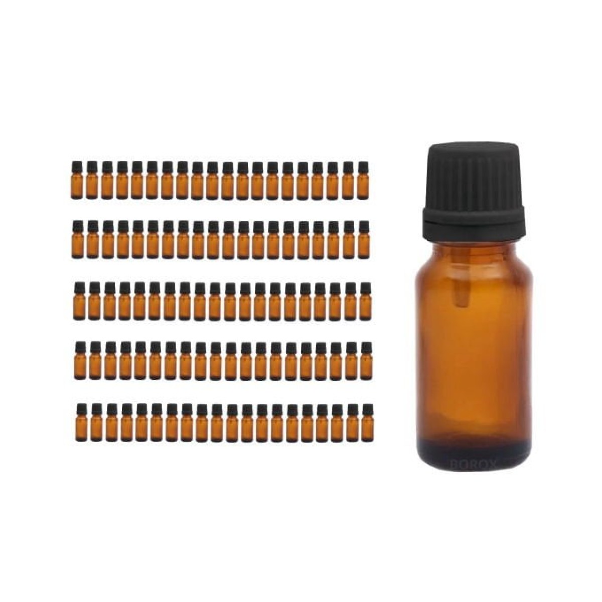 Borox Cam Damlatma Şişe 20ml - Amber Damlalıklı Şişe 100 pcs