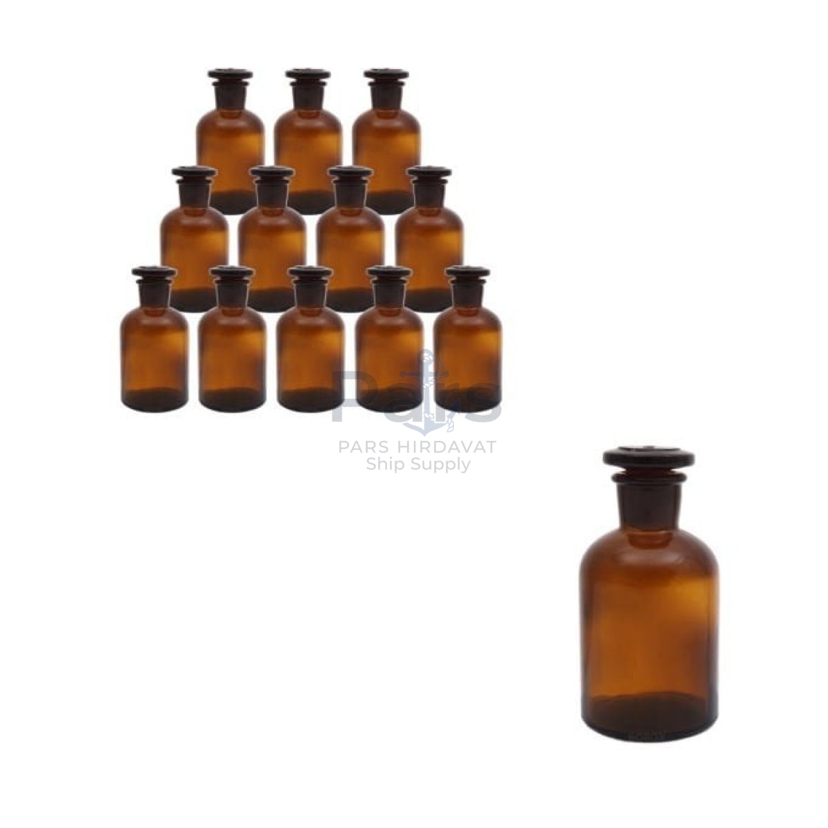 Borox Amber Cam Miyar Şişe 250ml - Şilifli Tıpalı Şişe 12li