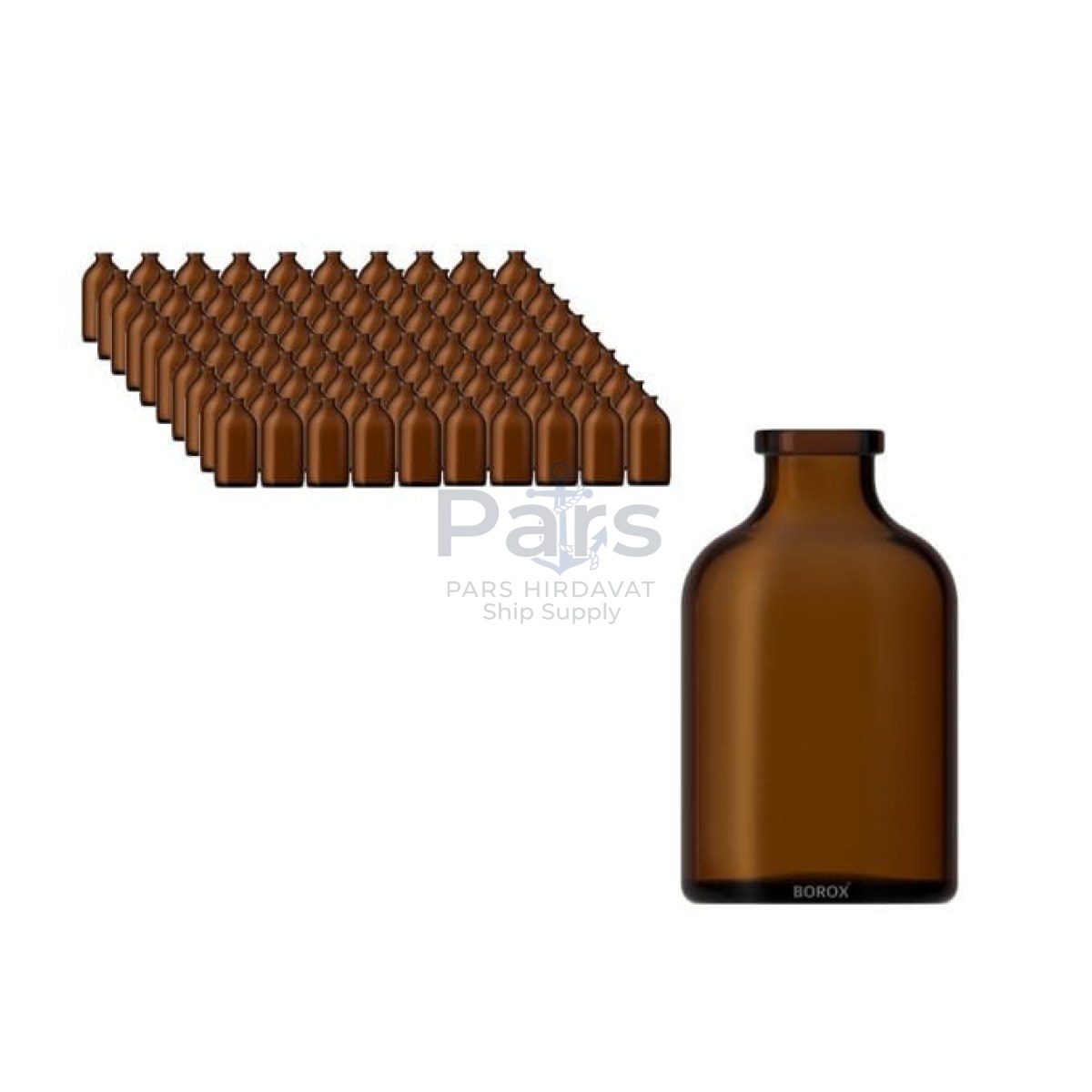 Borox Amber Cam Şişe 50ml - Flakon Şişe 50cc - Vial 100pcs