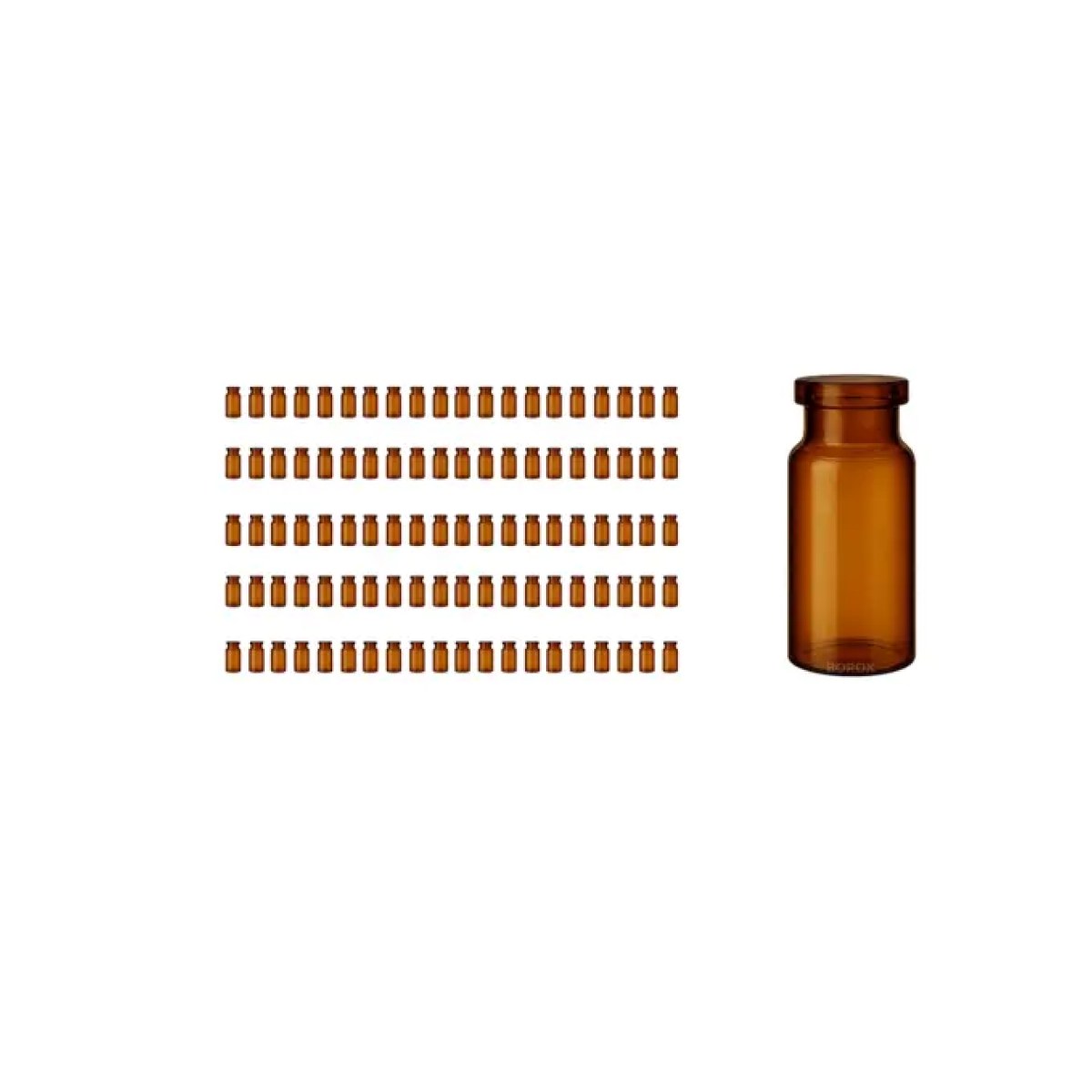 Borox Amber Cam Şişe 10ml - Crimp Vial ND20 - Dibi Düz - 100 pcs/Paket