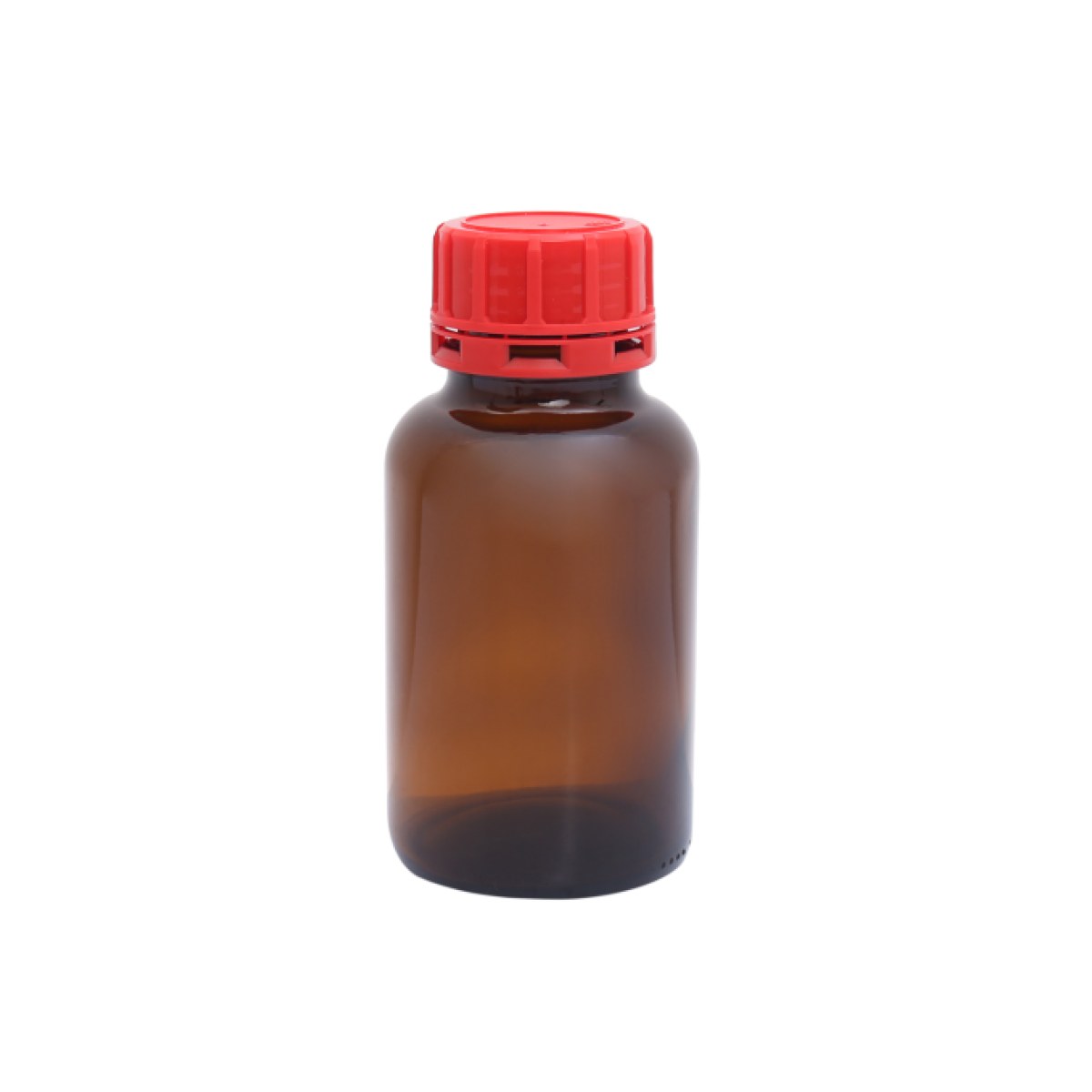 Borox Cam Amber Şişe Kırmızı Kapaklı Geniş Boyunlu - 250ml