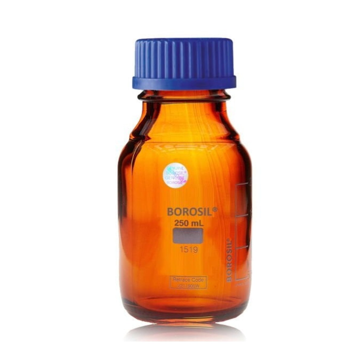 Borosil Cam Amber Şişe 250 ml - Vida Kapaklı Boş Cam Şişe