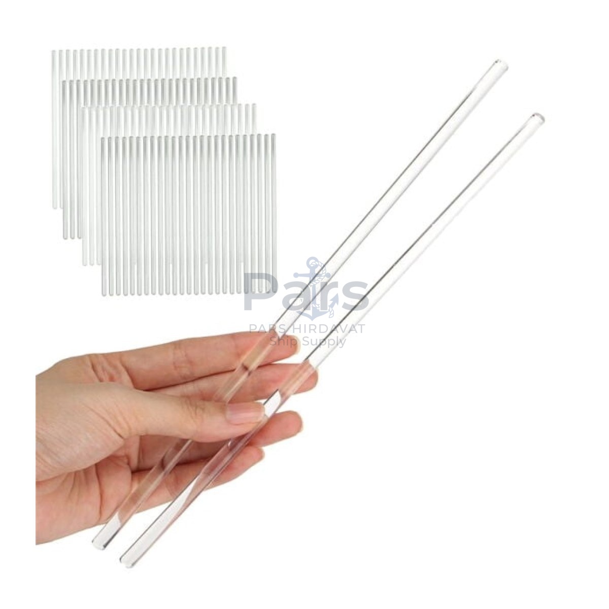Borox Cam Baget 8x300mm - İçi Dolu Çubuk Stirring Bar 100pcs