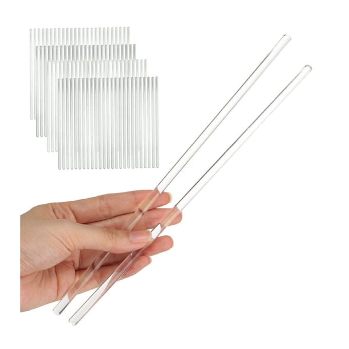 Borox Cam Baget 7x300mm - İçi Dolu Çubuk Stirring Bar 100pcs