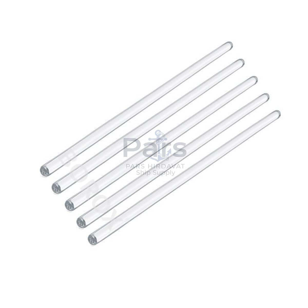 Borox Cam Baget 8x300 mm - İçi Dolu Çubuk Glass Stirring Bar