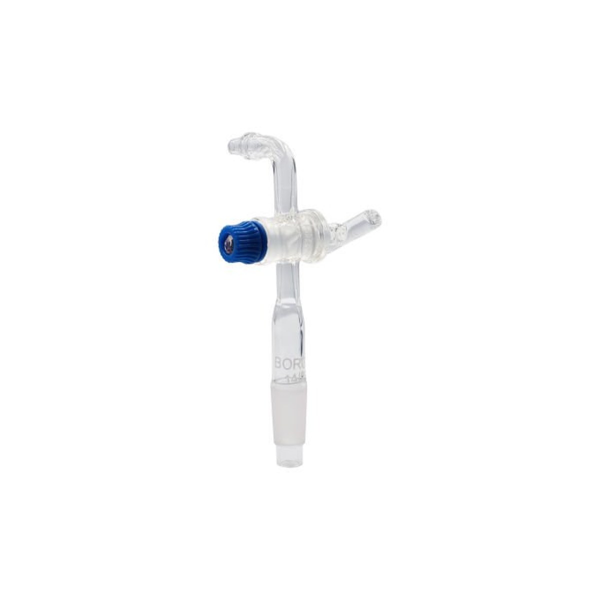 Borox Cam Adaptör - Connection Adaptörü - Kıvrık - Musluklu 14/23 Şilifli