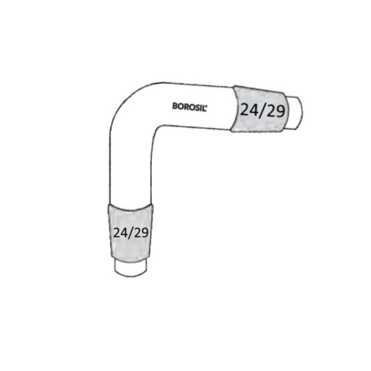 Borosil Cam Adaptör Kıvrık 75° Açılı - 24/29-24/29 Şilifli