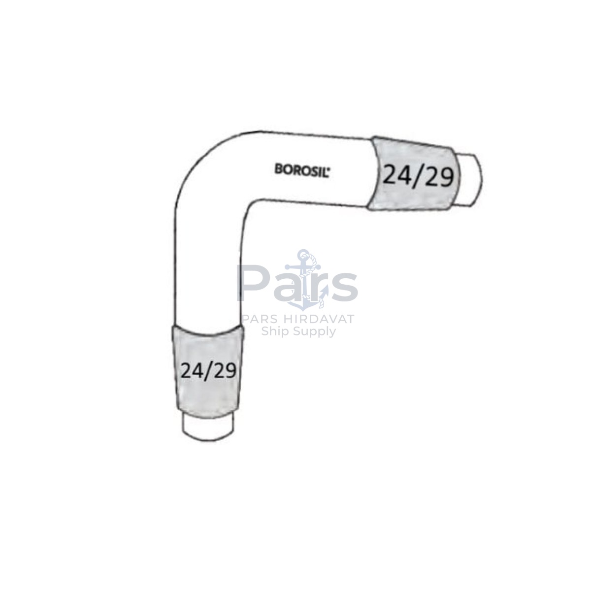 Borosil Cam Adaptör Kıvrık 75° Açılı - 24/29-24/29 Şilifli