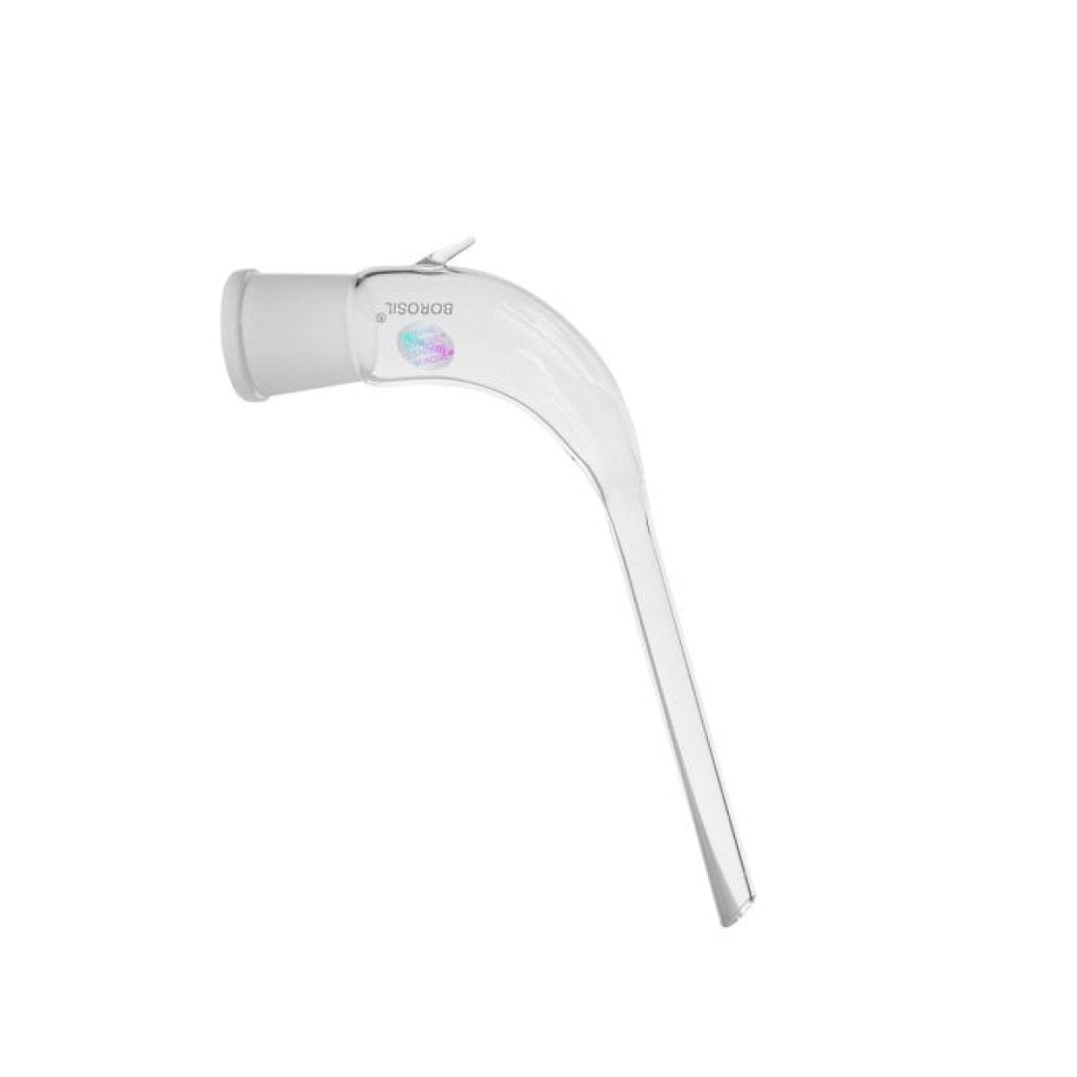 Borosil Cam Dağıtım Adaptörü - Kısa - Kıvrık - 24/29 Şilifli