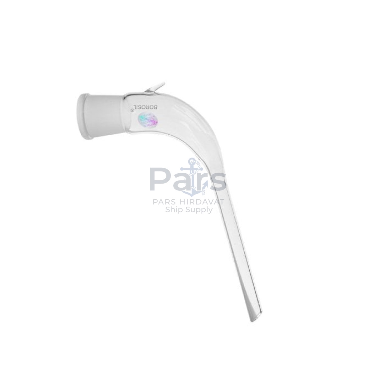 Borosil Cam Dağıtım Adaptörü - Kısa - Kıvrık - 24/29 Şilifli