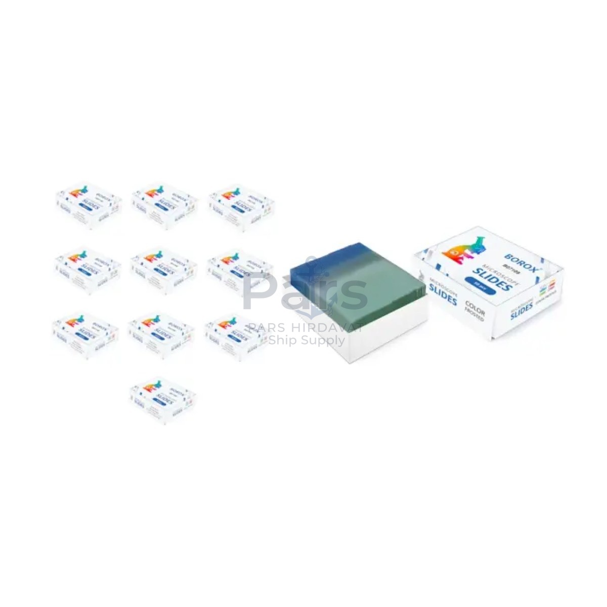 Borox Lam - Tek Yüzey 1/3 Blue Rodajlı Mikroskop Lamı 50li - 10 Paket Toptan