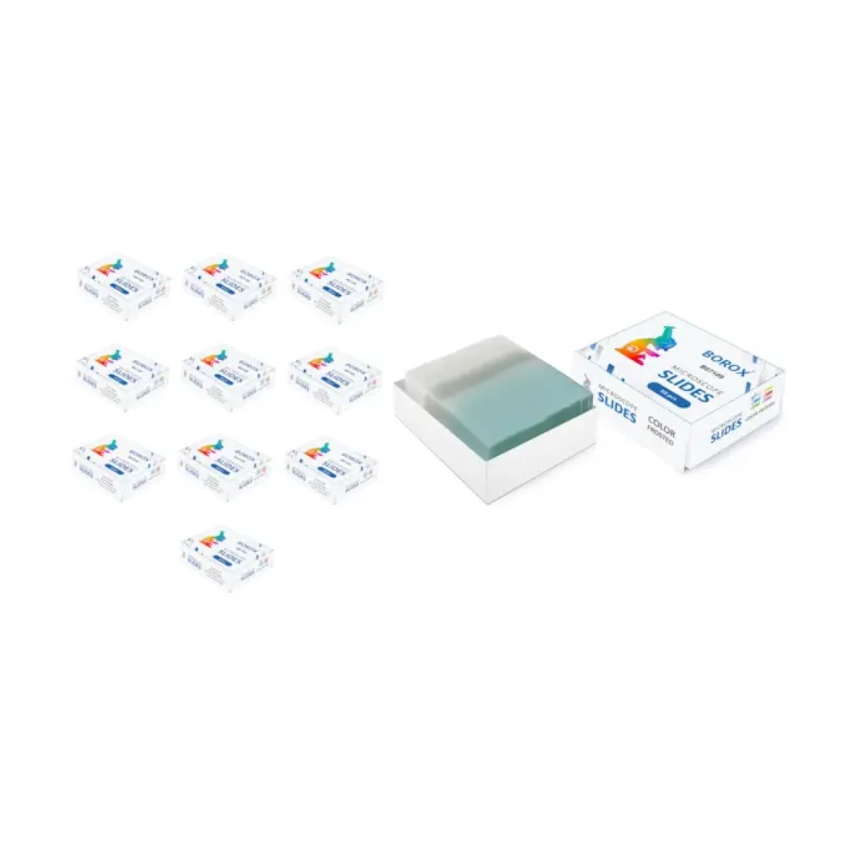 Borox Lam - Tek Yüzey 1/3 White Rodajlı Mikroskop Lamı 50li - 10 Paket Toptan