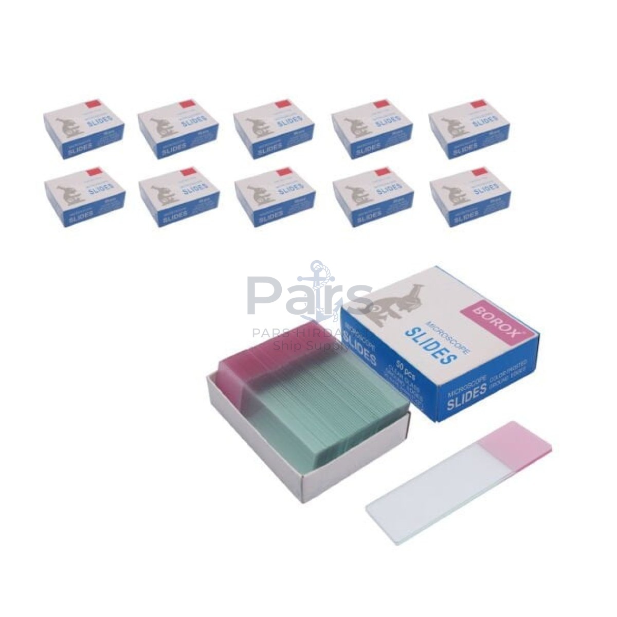 Borox Lam - Tek Yüzey Pembe Rodajlı Mikroskop Lamı 10 Paket Toptan