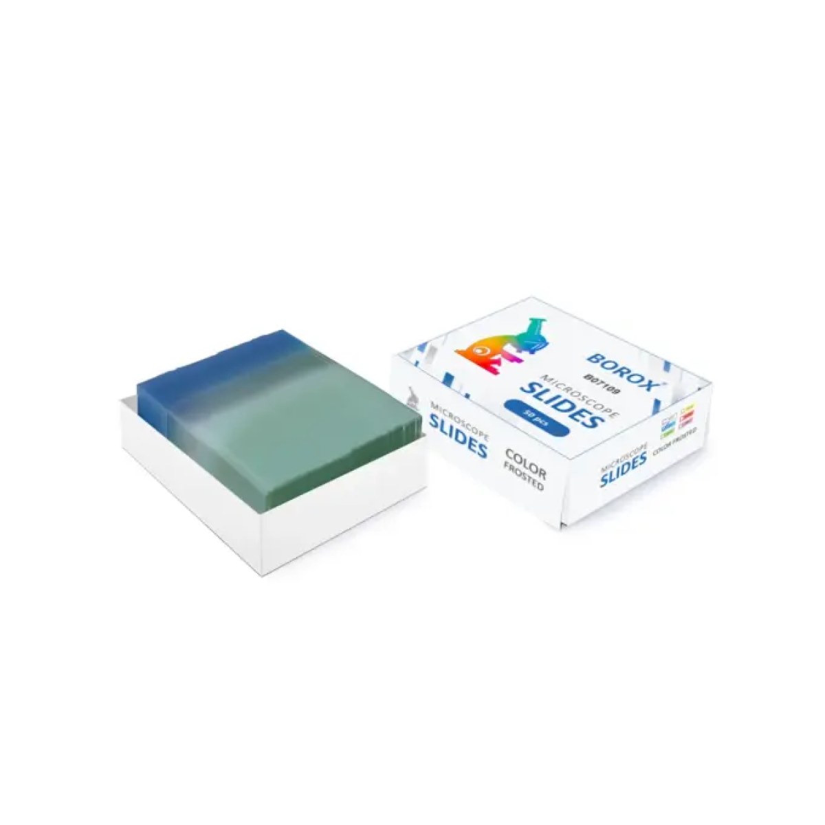 Borox Lam - Tek Yüzey 1/3 Blue Rodajlı Mikroskop Lamı 50pcs