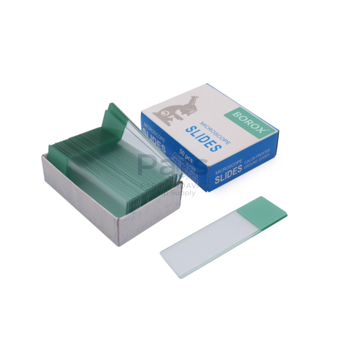 Borox Lam - Tek Yüzey 1/3 Green Rodajlı Mikroskop Lamı 50li