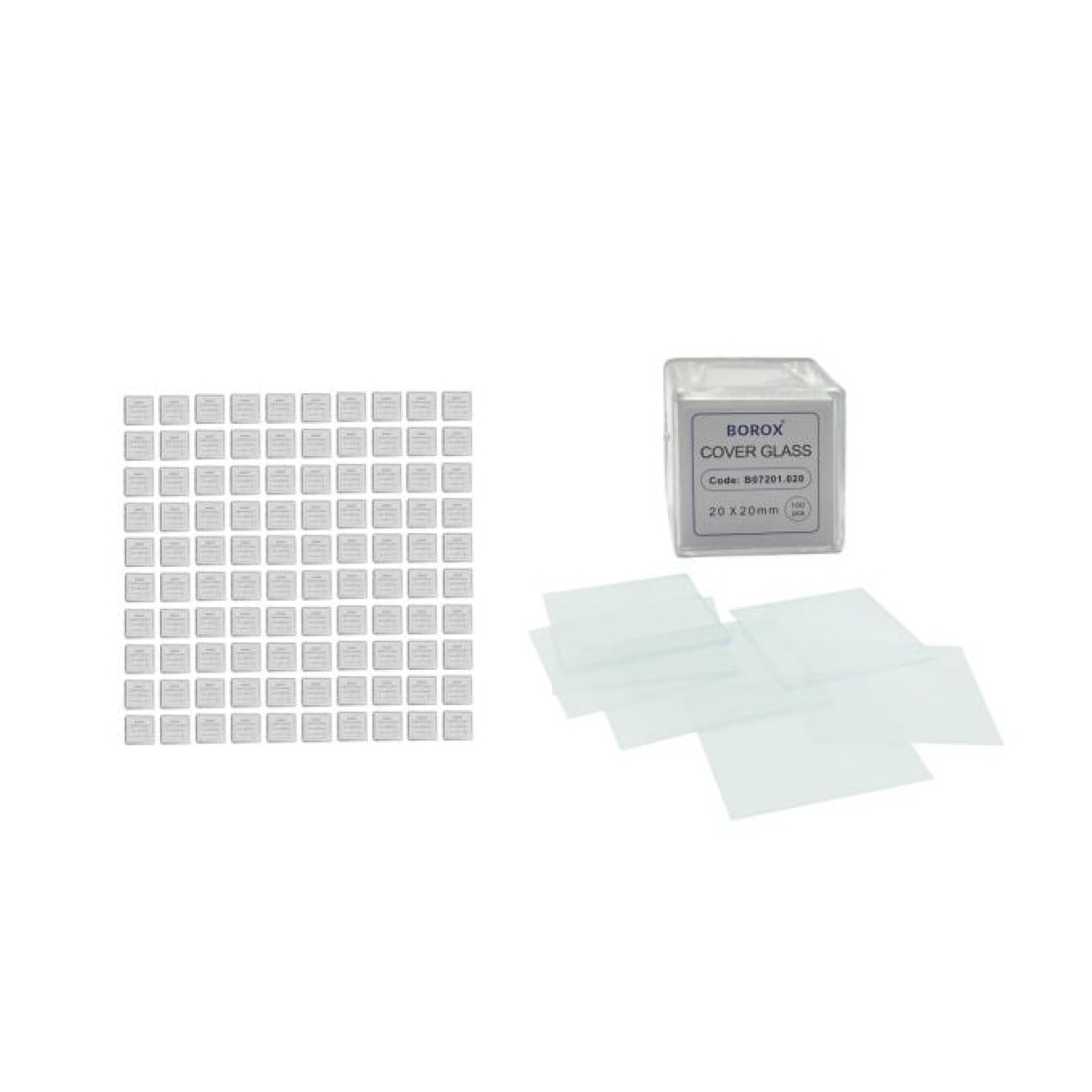 Borox Lamel 20x20mm - Mikroskop Slayt İçin Cover Glass - 100 Paket Toptan