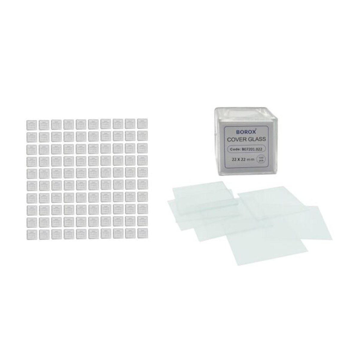 Borox Lamel 22x22mm - Mikroskop Slayt İçin Cover - 100 Paket Toptan