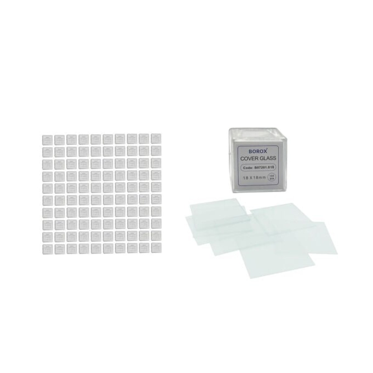 Borox Lamel 18x18mm - Mikroskop Slayt İçin Cover 100 Paket Toptan