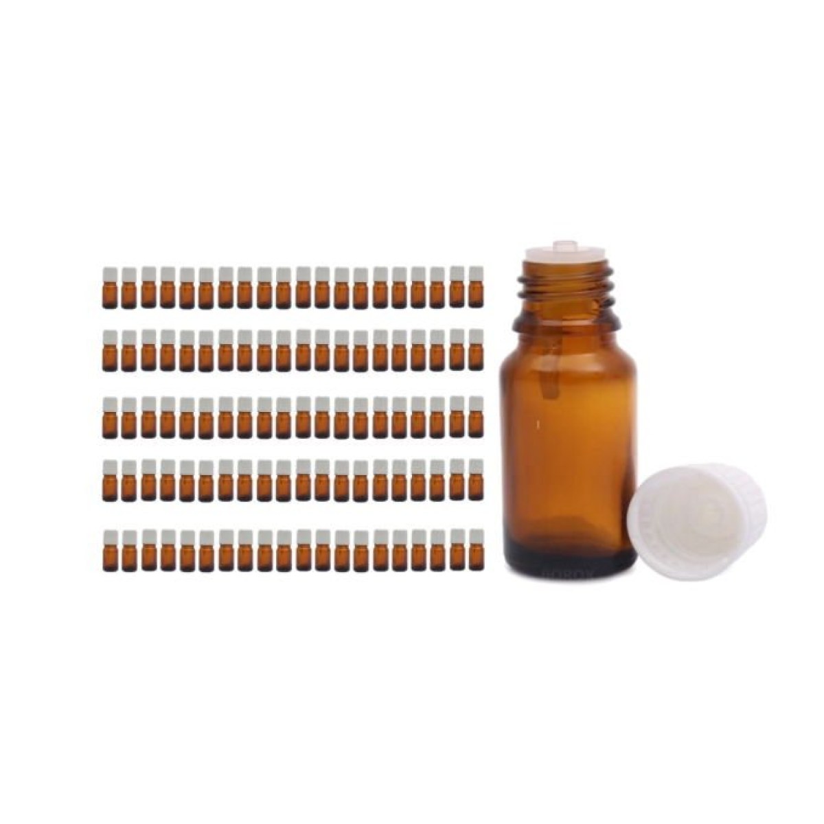 Borox Cam Damlatma Şişe 10ml - Amber Damlalıklı Şişe 100 pcs