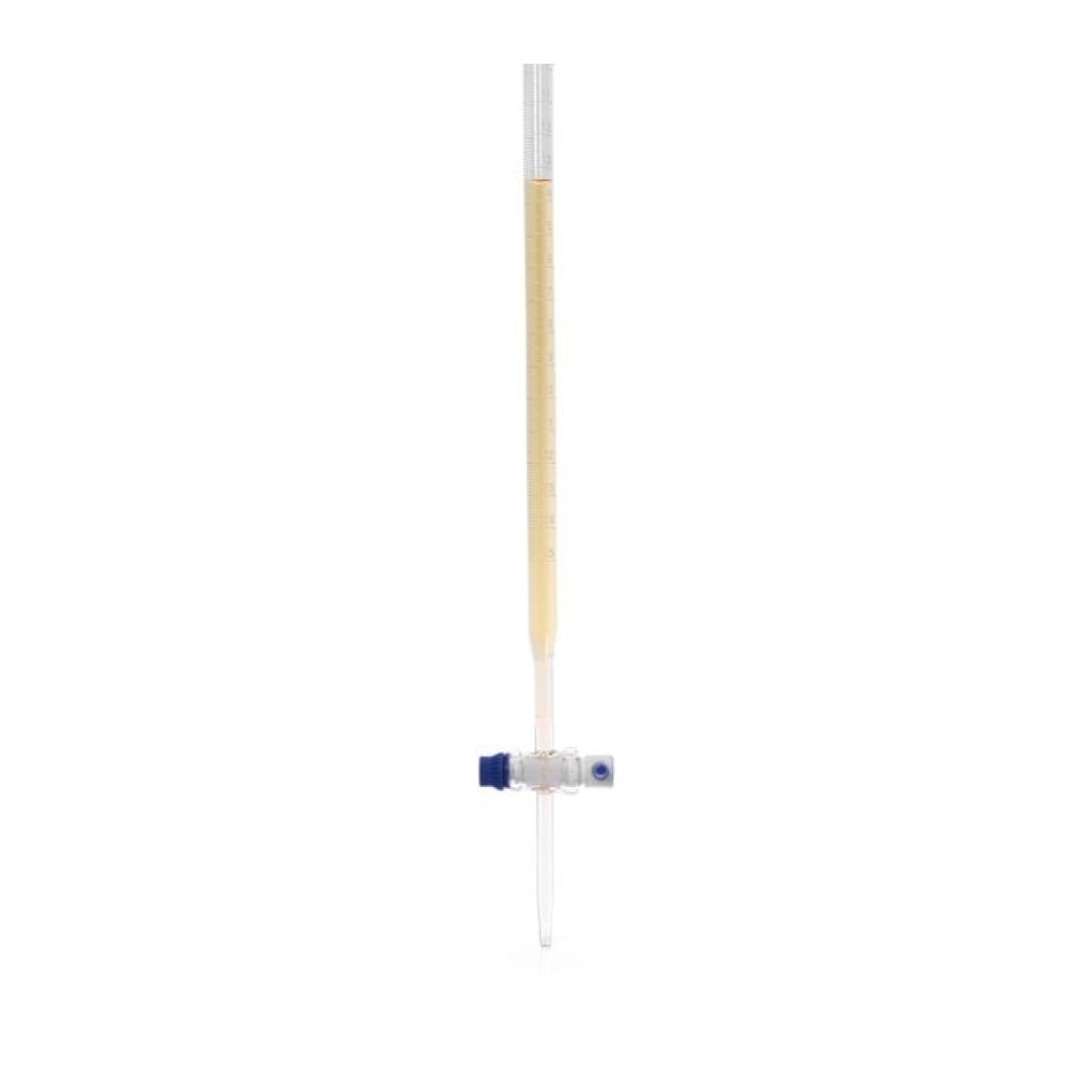 Borox Cam Büret Düz 25 ml 0.1 ml Teflon Musluk - Class B - Blue Skala
