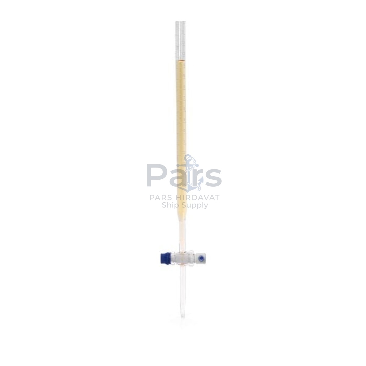 Borox Cam Büret Düz 25 ml 0.1 ml Teflon Musluk - Class B - Blue Skala