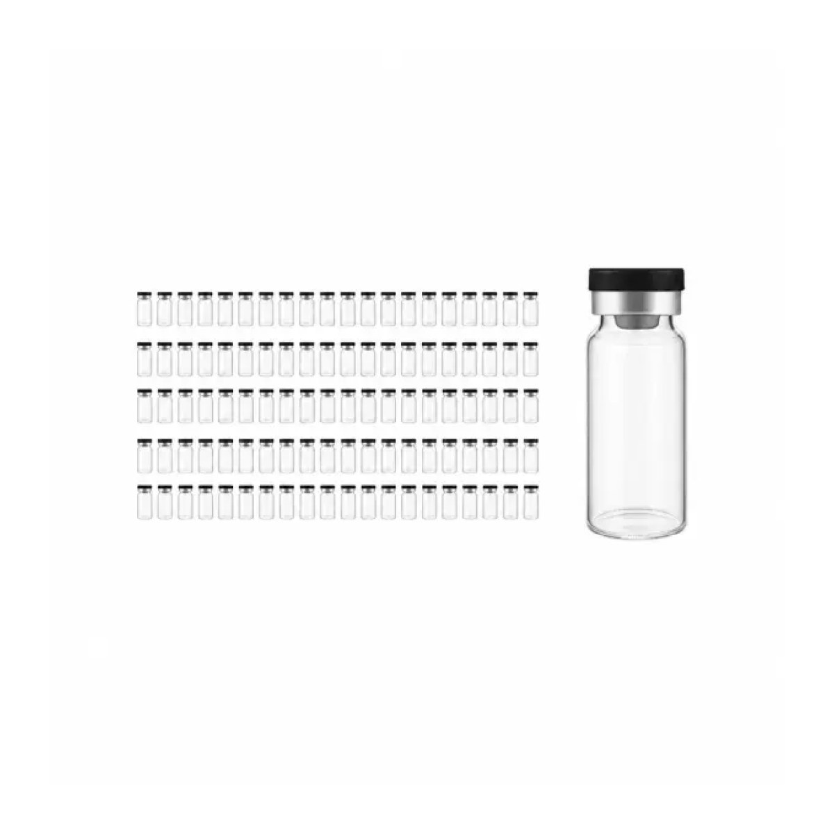 Borox Cam Vial 20 ml - Şeffaf - Crimp ND20 - 100 adet/paket
