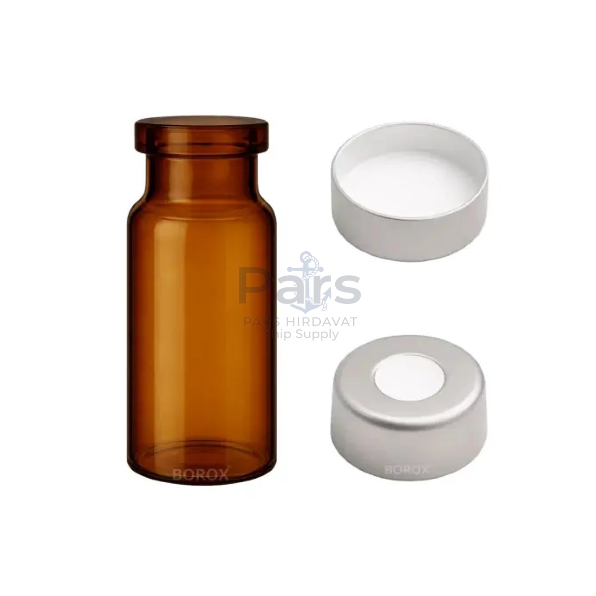 Borox Kapaklı Amber Cam Şişe 10ml - Crimp Vial ND20 - Dibi Düz - 100 pcs/Paket