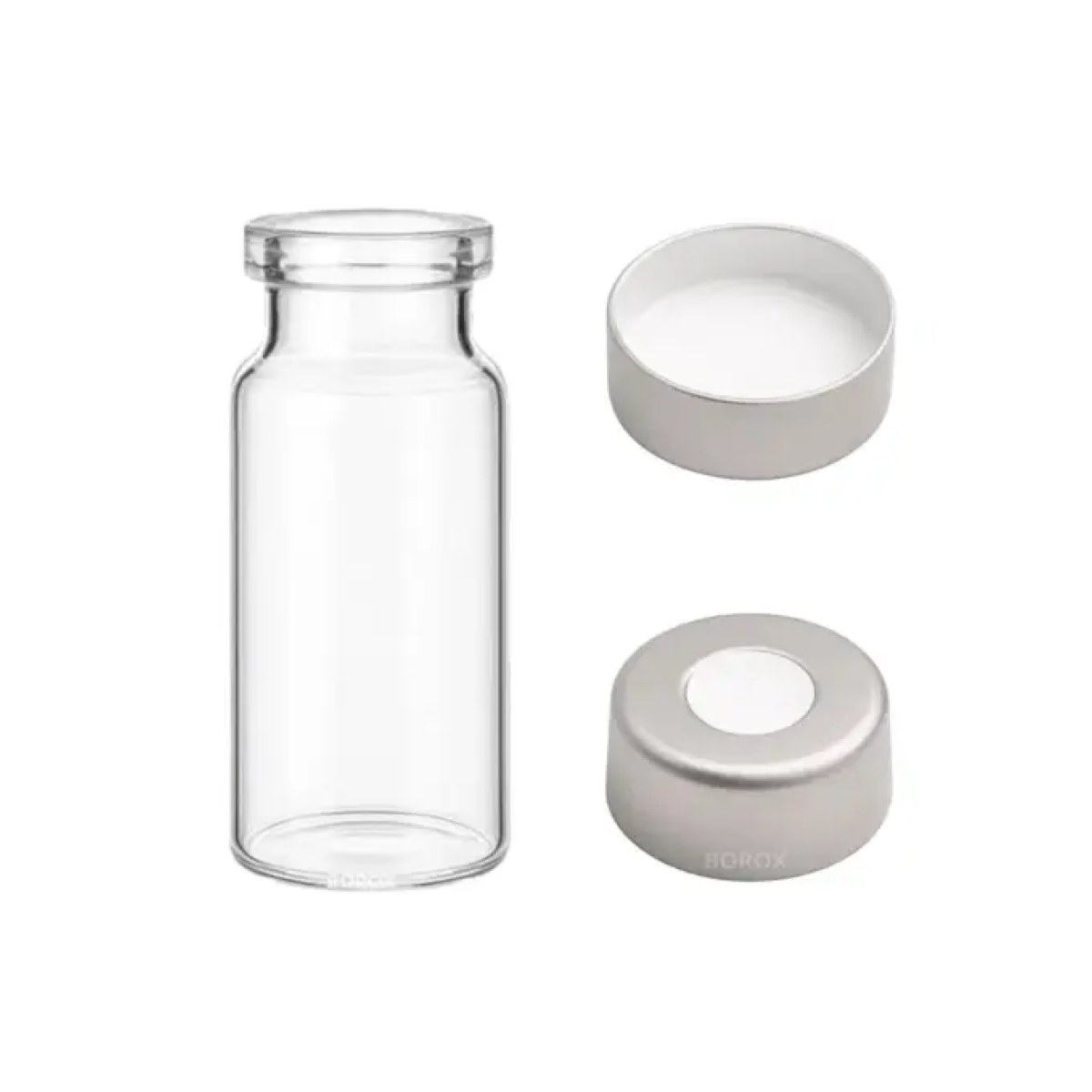 Borox Kapaklı Cam Şişe 10ml - Crimp Vial ND20 - Şeffaf - Dibi Düz - 100 pcs/Paket