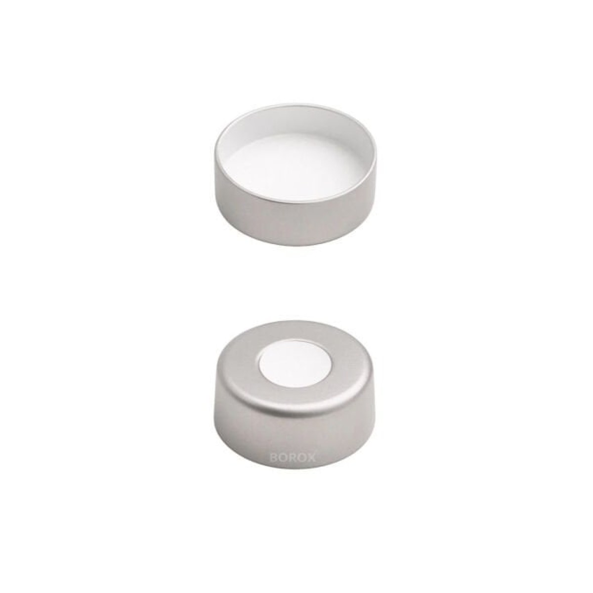 Borox Alüminyum Crimp Vial Kapağı ND20 - Beyaz PTFE/Beyaz Silikon Septa- 100lü