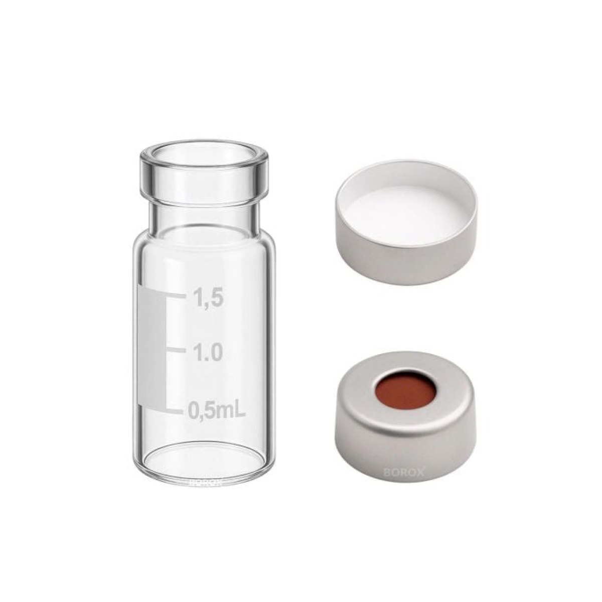 Borox Cam Vial 2 ml - Şeffaf - Crimp ND11 - Hacim Ölçekli - 100 pcs Paket