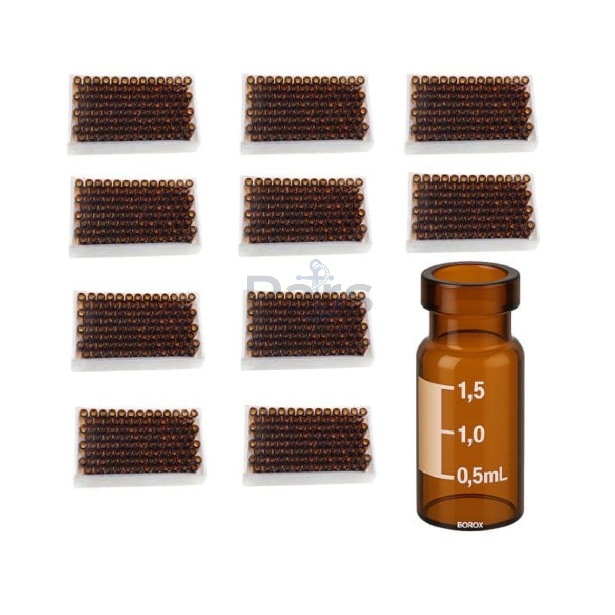 Borox Cam Vial 2 ml - Amber - Crimp ND11 - Hacim Ölçekli 1000 pcs Toptan