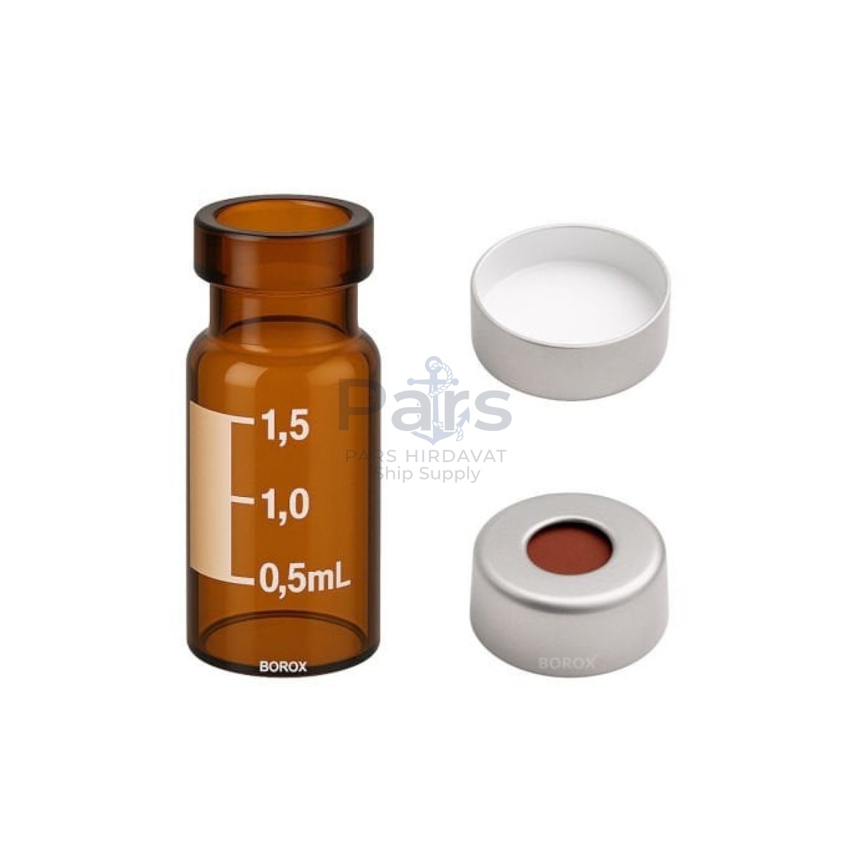 Borox Cam Vial Crimp Kapaklı ND11 - PTFE Septa - Amber 2ml - 100 pcs / Paket
